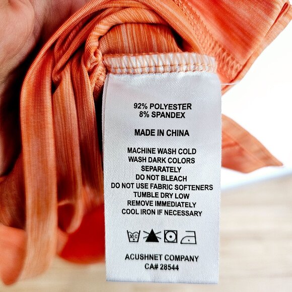 FootJoy Hamilton Mill Golf Club Polo Shirt XL Orange Polyester Spandex《996》SS - Picture 4 of 6